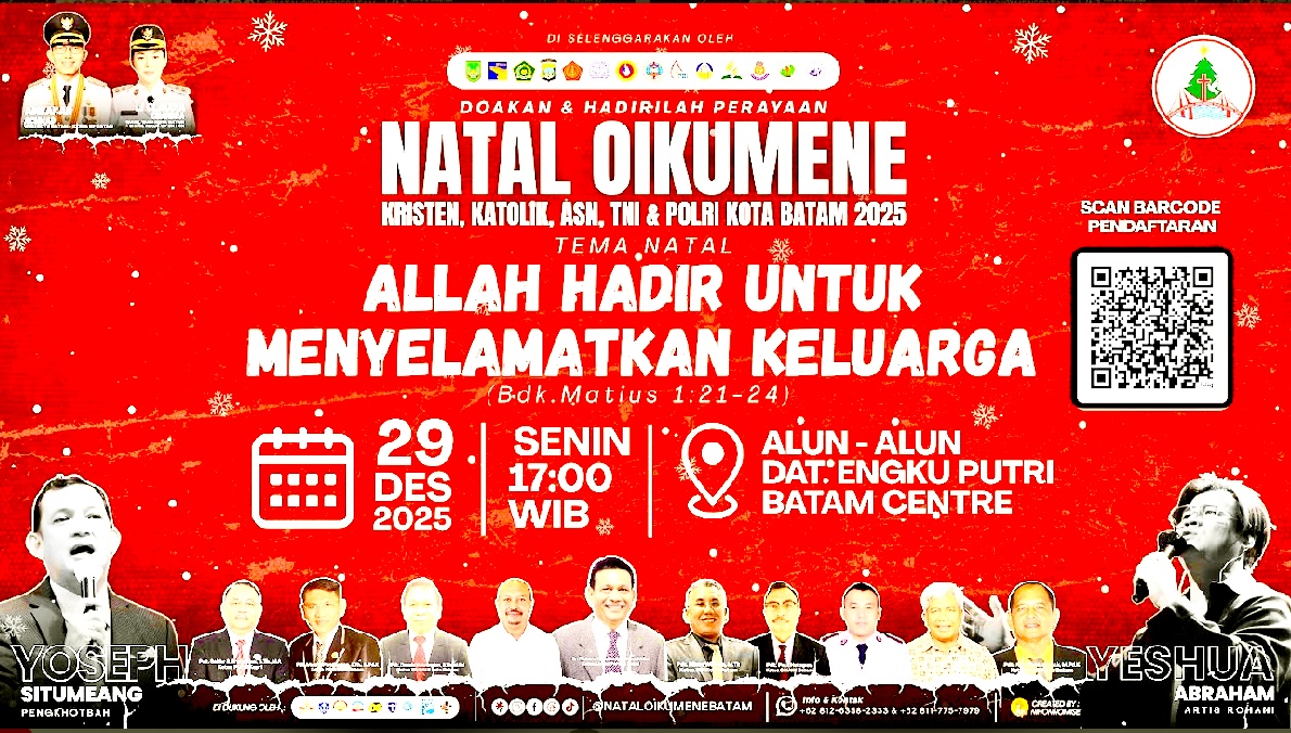 Natal Oikumene Kota Batam 2025 Berlangsung Sukses, Angkat Tema “Allah Hadir untuk Menyelamatkan Keluarga”